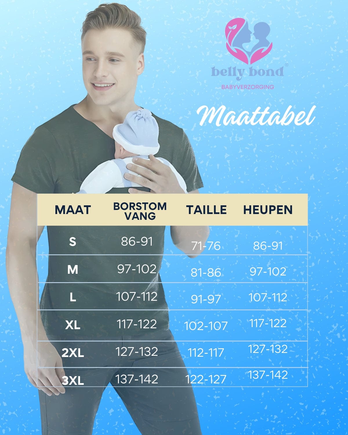 Luna Milis 1 x BellyBond™ (GRATIS VERZENDING) / Mannen-S BellyBond™ Kangoeroe T-shirt | Uw alles-in-één oplossing voor eenvoudig babydragen en borstvoeding!