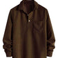 Luna Milis Dark Brown / S Zaful I Corduroy Heren Shirt