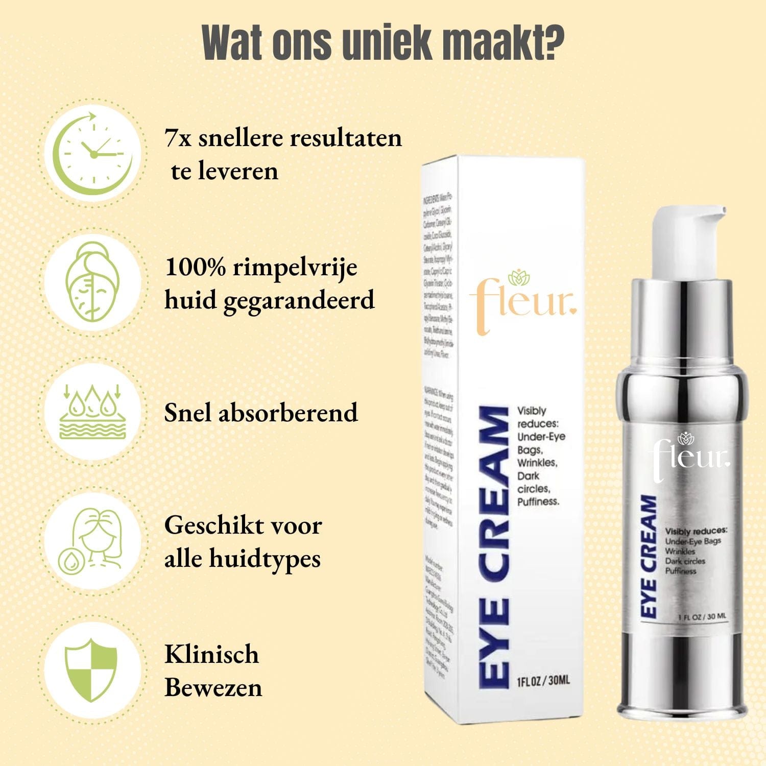 Luna Milis Fleur™ Anti-Rimpelcrème | Verwijder rimpels en fijne lijntjes in 3 minuten of krijg uw geld terug!