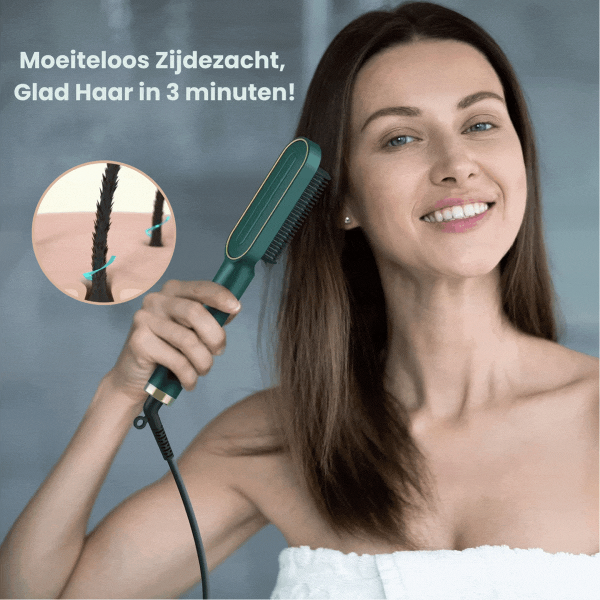 Luna Milis GlamStyle™ Haarstyling Kam | Moeiteloos Zijdezacht, Glad Haar in 3 minuten!