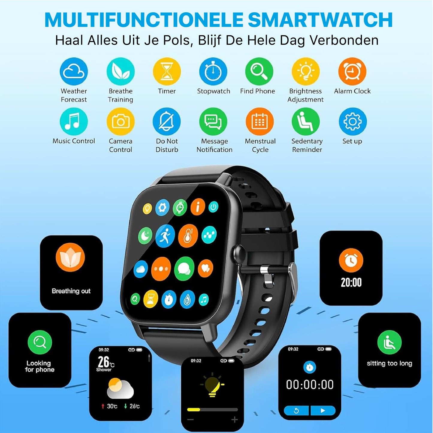 Luna Milis XWATCH® Digitale Slimme Horloge | Versterk je Gezondheid en Verbinding met Stijl!